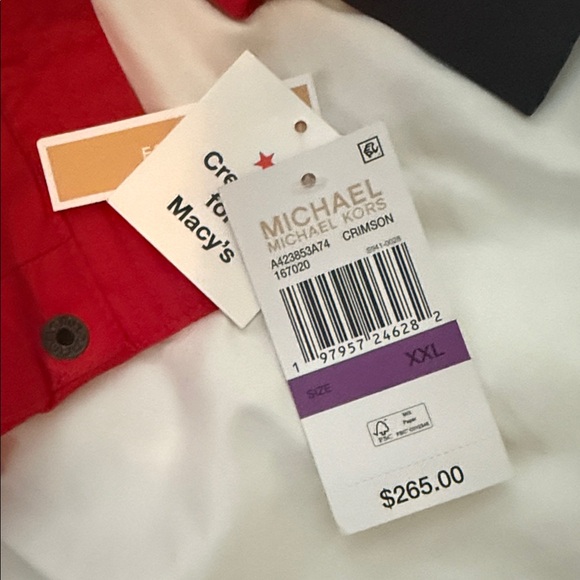 Michael Kors Red Puffer Jacket with Black Fur - Picture 7 of 7